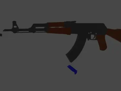 AK 47 Low-poly 3D model 2
