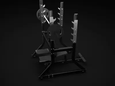 Military weight bench 3D model