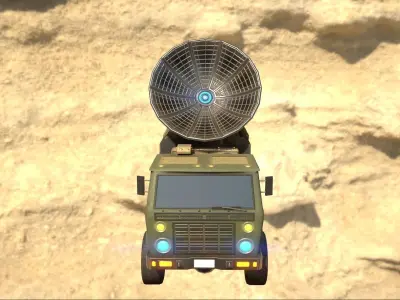 Animated Radar Truck Low-poly 3D model