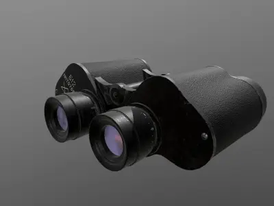 Binocular USSR B-12  Low-poly 3D model