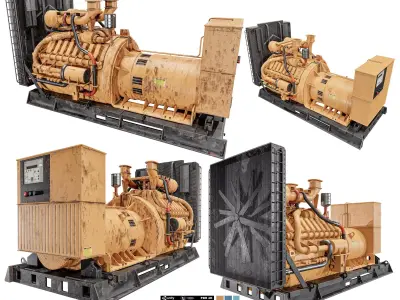 Large Genarator 3 Colors Low-poly 3D model