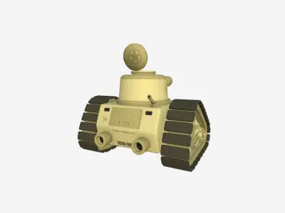 War Tank Cartoon A02 Desert - Military Vehicle Low-poly 3D model