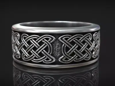 Celtic Traditional Knot Nordic Style Viking Band Free 3D print model