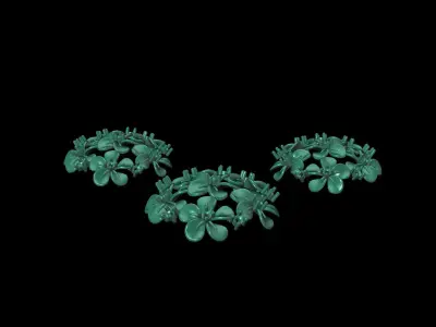 flower pendant set locket set  3D print model