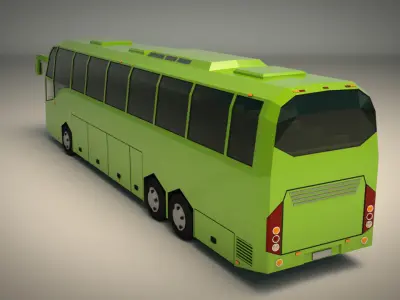 Low Poly Coach Bus 01 Low-poly 3D model