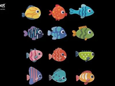 Fish Sea Collection Low-poly 3D model