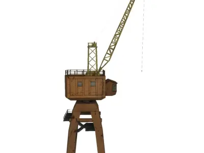 Port gantry crane 5 low poly Low-poly 3D model