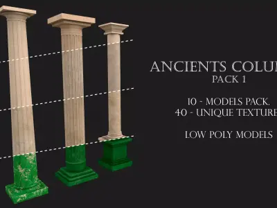 Ancient columns pack 1 Low-poly 3D model