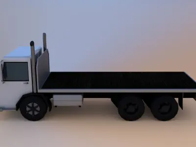  Low Poly Flatbed Truck  Low-poly 3D model