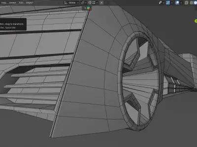 Futuristic Sports Car High Detail Sci Fi Vehicle Concept 3D model