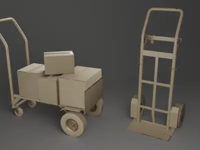 Hand Truck 2-in-1 Low-poly 3D model