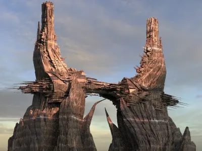 Alien Cliff Shards 7 3D model