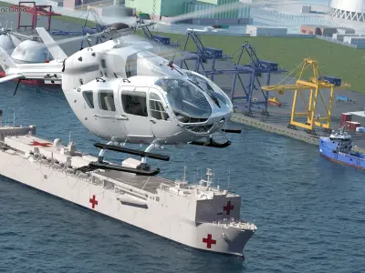 Twin Engine Light Utility Helicopter 3D model