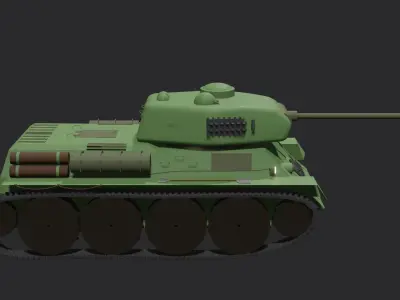 LowPoly Tank T34-85  Low-poly 3D model