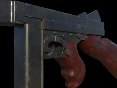 Submachine Gun Thompson M1928A1 3D model