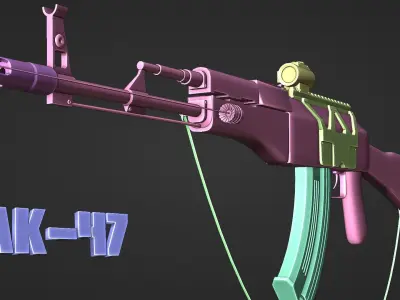 AK 47 Low-poly 3D model buy
