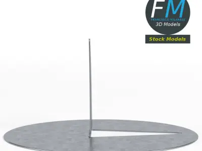 Flat head pushpin 3D model