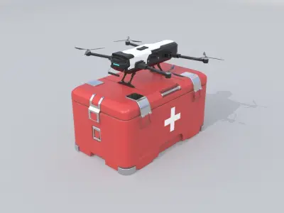 Medical Supply Drone Quad copter 3D model