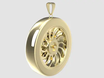 Sports Car Wheel 2 Pendant 3D model