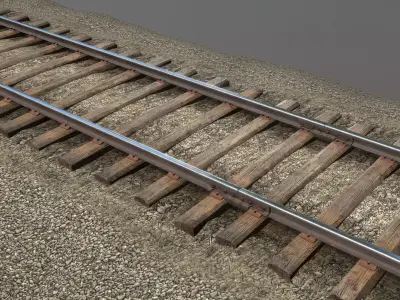 Old Railway  Low-poly 3D model