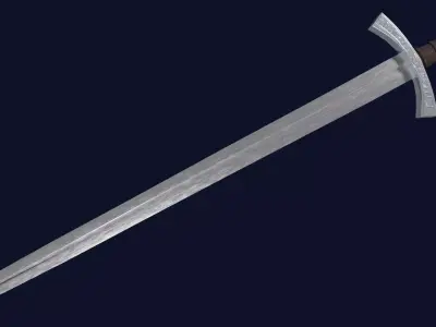 Caroling sword with Falchion handle Low-poly 3D model