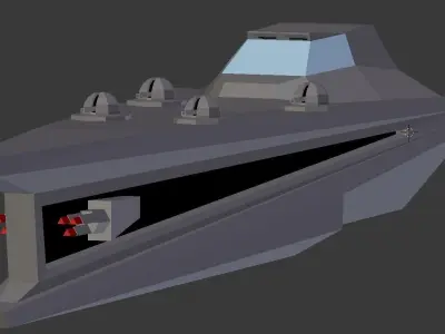 Spaceship lowpoly fighter jet Low-poly 3D model
