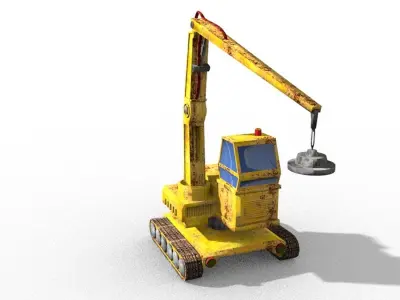 winch truck magnetic Low-poly 3D model