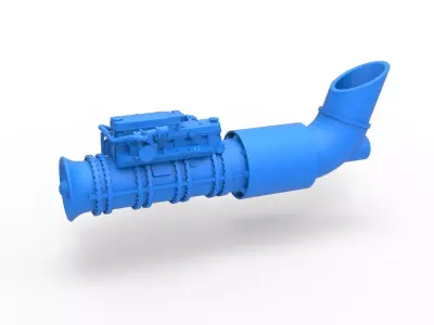 Jet engine 5 Scale 1 to 25 3D print model