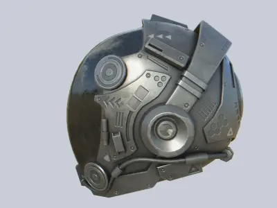 Scifi helmet Low-poly 3D model buy