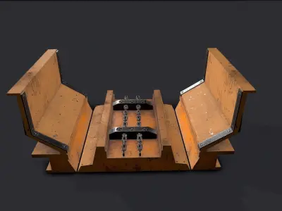 Chain conveyor PBR Low-poly 3D model