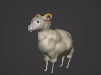 Cartoon Sheep Low-poly 3D model get