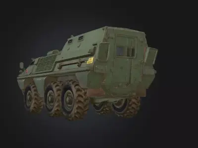 OT 64 SKOT 8x8 Amphibious APC  Modified Command Variant Low-poly 3D model