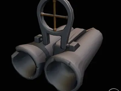 Lowpoly Stylized Shotgun Prop Low-poly 3D model