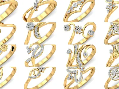 3DM-STL-RENDERS 40 RING FILES 3D Model Pack