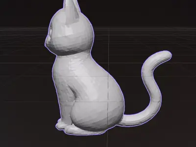 stylized low-poly cat 3D model Low-poly 3D model