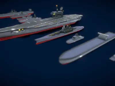 V5 Colection Ship Low-poly 3D model