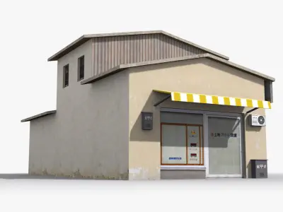 Japanese House x2 Low-poly 3D model