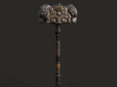 War Hammer 01 V2 Low-poly 3D model