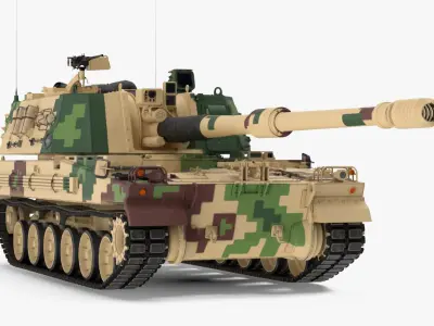 South Korean Howitzer K9 Thunder 3D model