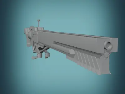 assault-rifle sci-fi rifle Free low-poly 3D model