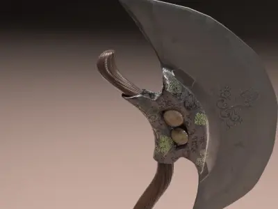 iron axe Low-poly 3D model
