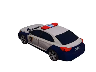 Low Poly Generic Sedan Police Car Vehicle Model PBR Texture Low-poly 3D model