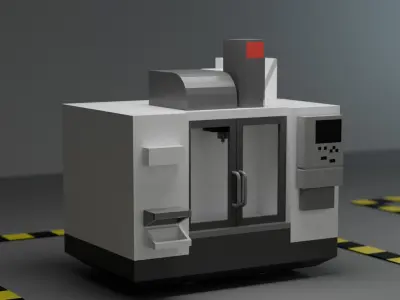 milling machines pack Low-poly 3D model