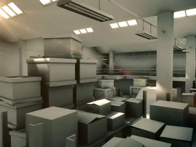 Warehouse interior 3D model buy