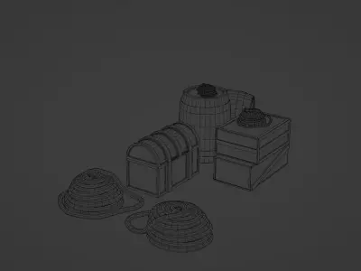 treasure chest Low-poly 3D model 15