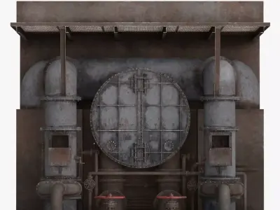 Industrial Pipes v4 Low-poly 3D model