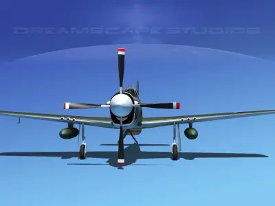 North American P-51B Mustang V02 3D model