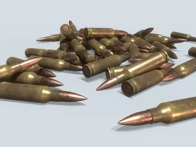 Cartridge 7x62 Low-poly 3D model