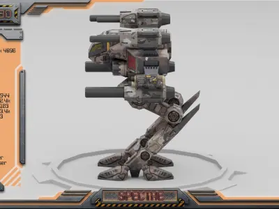 Spectre BattleMech Low-poly 3D model