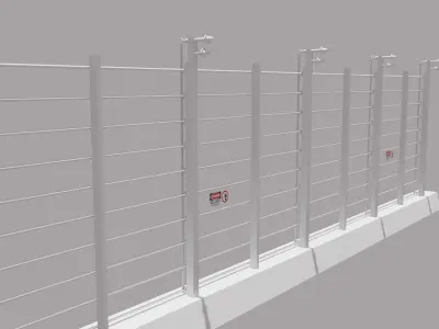 Jurassic Themed - Electric Fence Free low-poly 3D model
